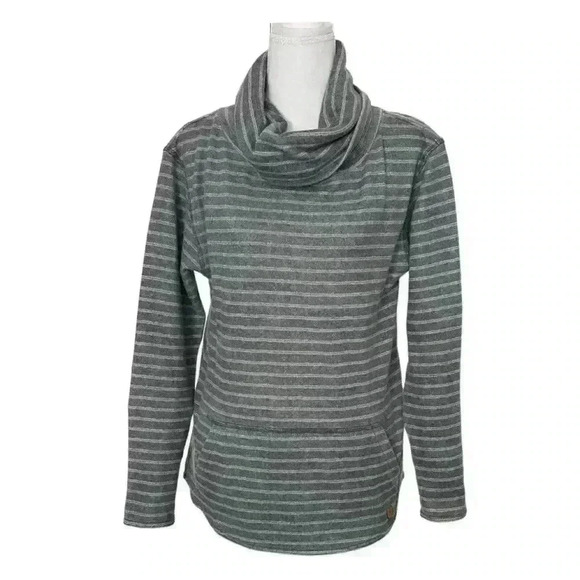Burton Ellmore Heather Steel Blue Stripe Cowl Neck Pullover Size S - Picture 1 of 8